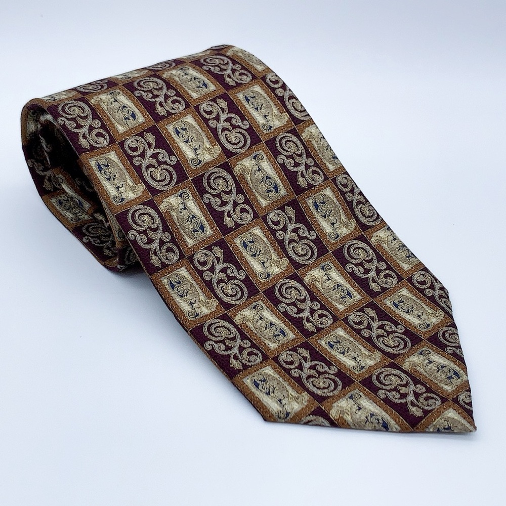 Christian Dior  Monsieur Silk Brown Paisley Pattern Tie